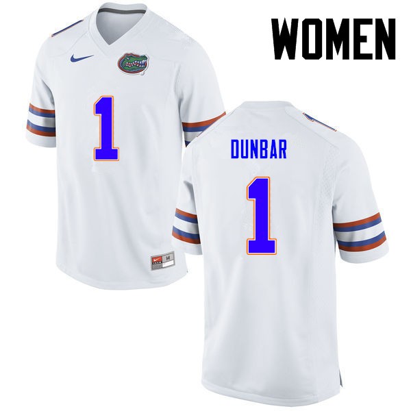 Florida Gators Women #1 Quinton Dunbar College Football Jersey White